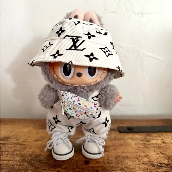 Labubu Handbags - Macaron Labubu Sesame Bean in LV